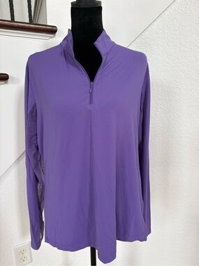IBKUL Purple Quarter-Zip Performance Pullover